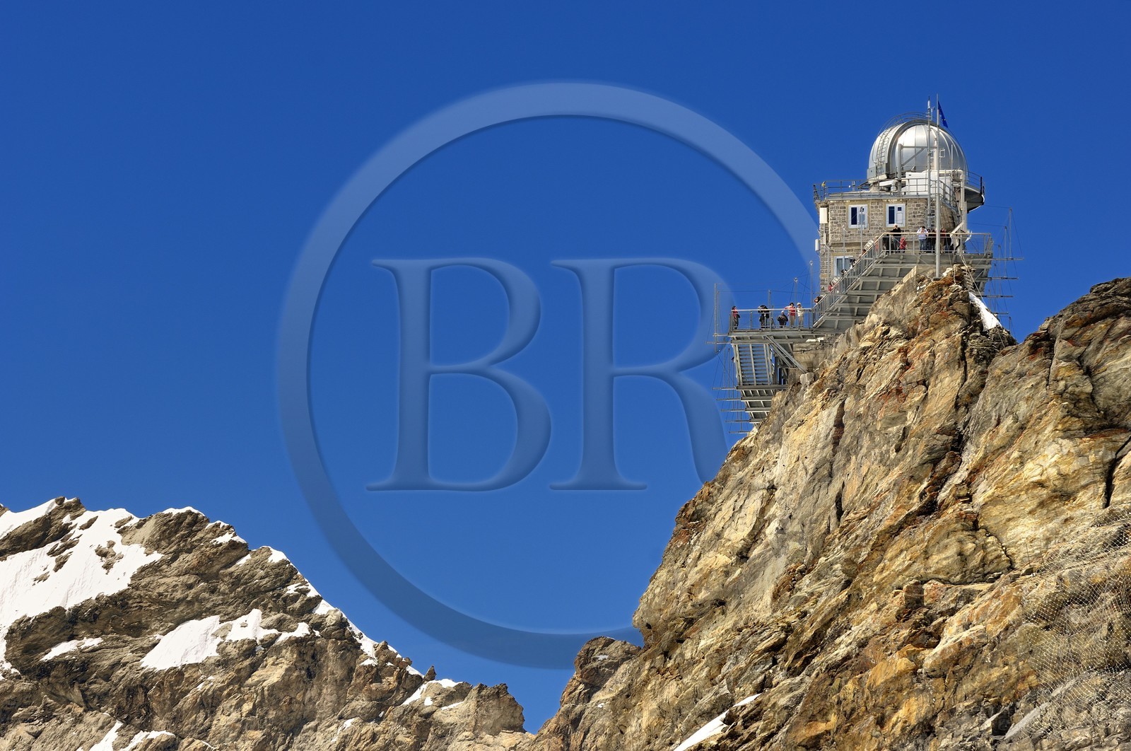 Suisse, Canton de Berne, Oberland bernois, massif de la Jungfrau (3 454 m) dit le toit de l' Europe, classé Patrimoine Mondial de l' UNESCO, l'observatoire du Sphinx