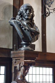 France, Seine-Maritime (76), Rouen, musée Pierre Corneille, buste de Pierre Corneille, bronze de Barbedienne d'après le marbre de Caffieri