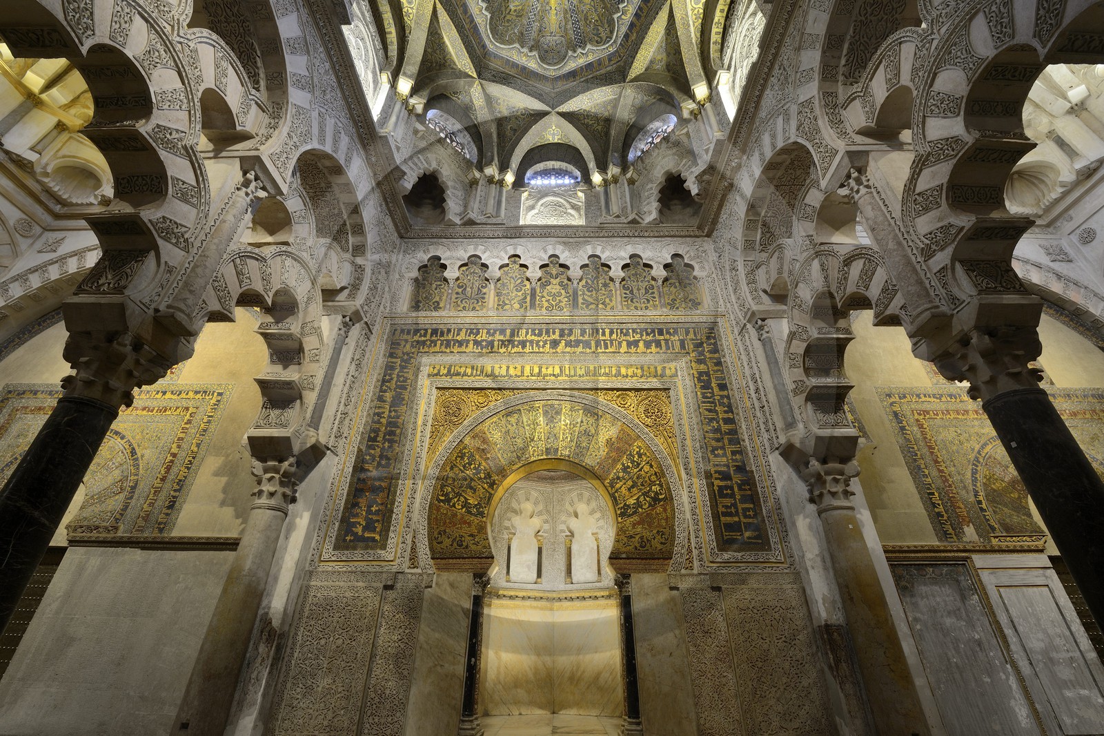 Espagne, Andalousie, Cordoue, centre historique classé Patrimoine Mondial de l'UNESCO, la Mezquita, mosquée-cathédrale, mirhab avec la coupole