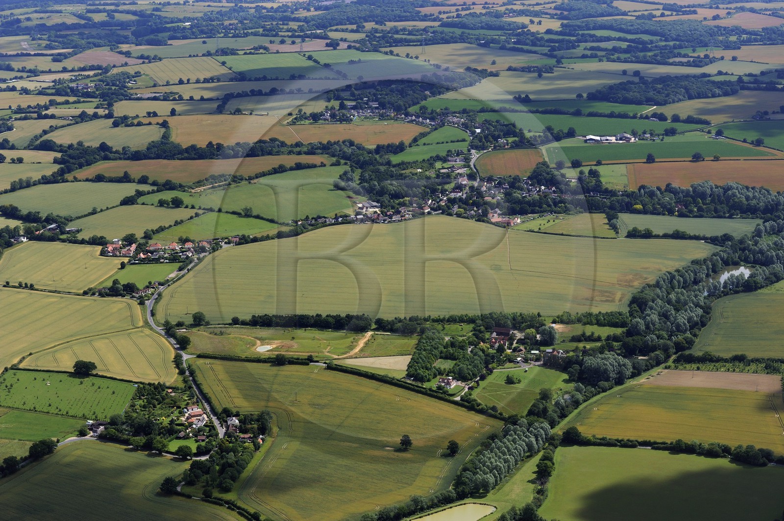 Royaume-Uni, Angleterre, Essex, la campagne à l'ouest de Colchester (vue aérienne)