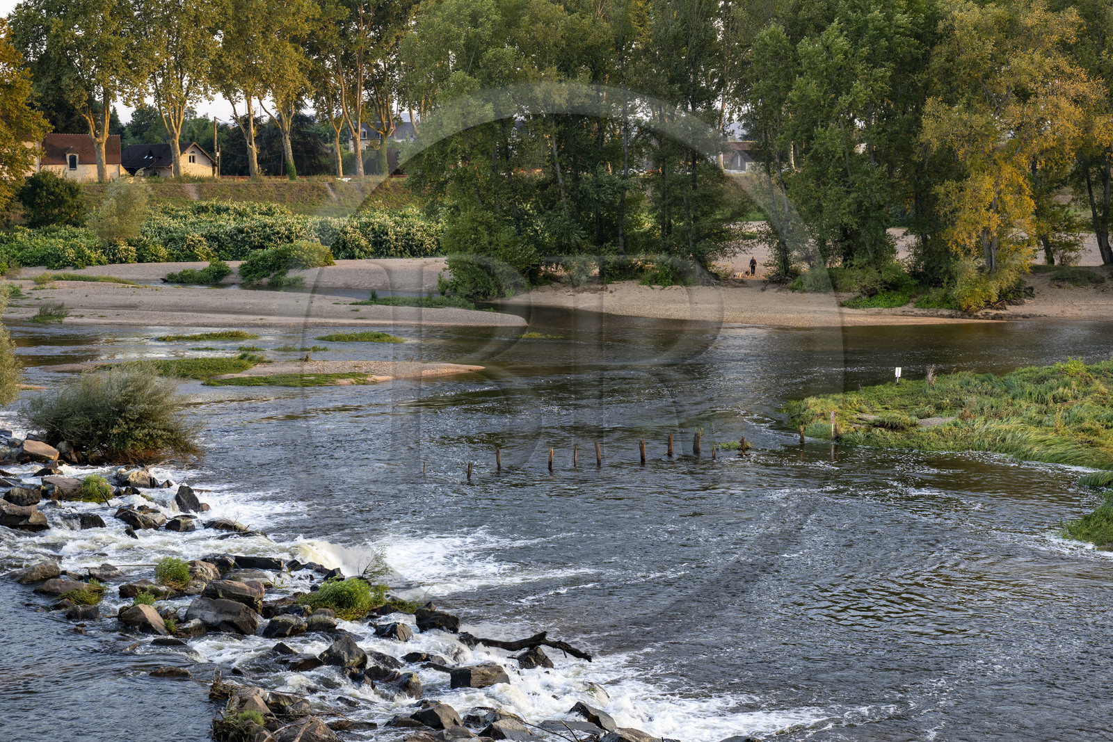 France, Nièvre, Nevers, the Loire river at the foot of the Loire Bridge