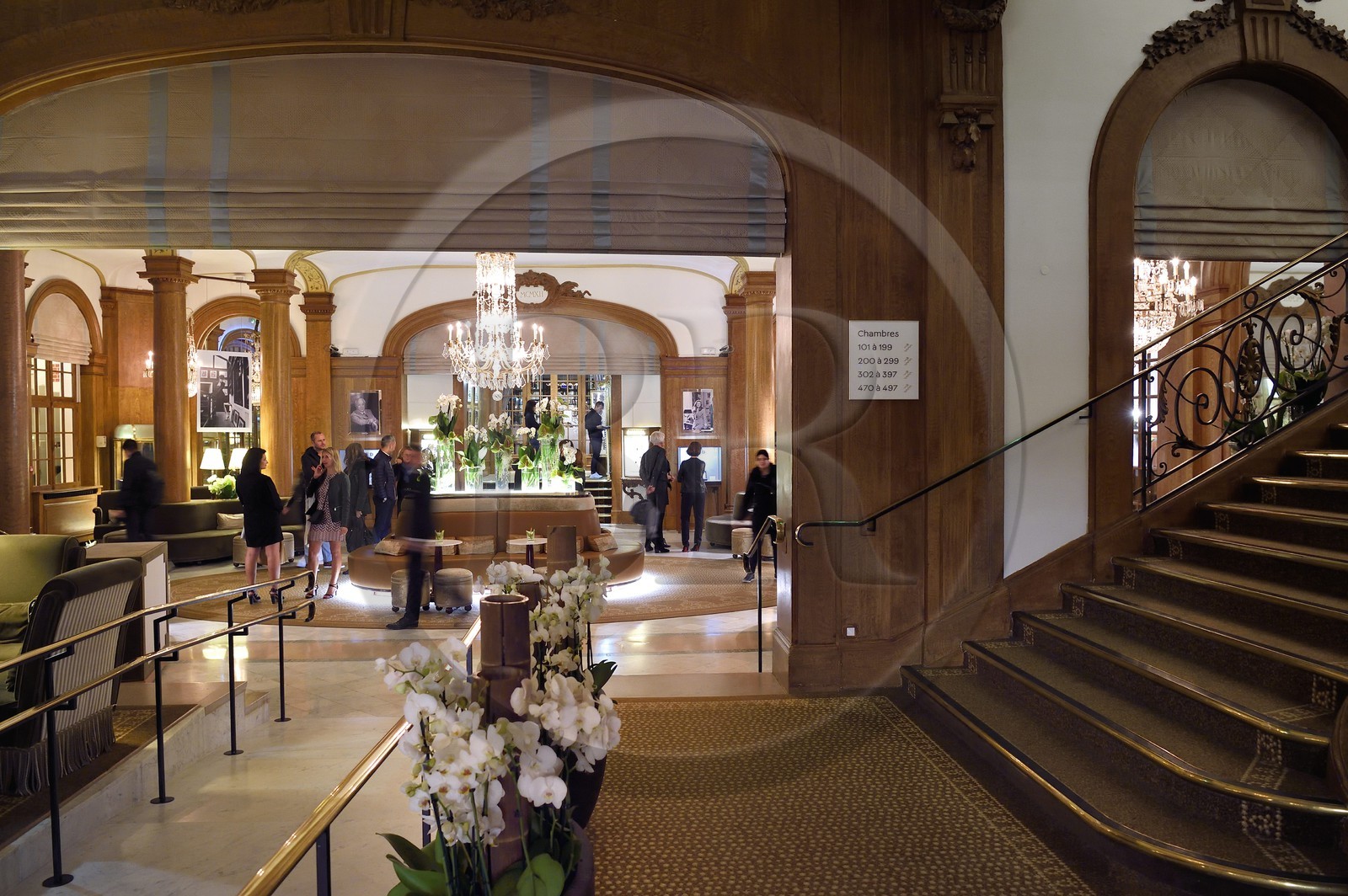 France, Calvados, Pays d'Auge, Deauville, Normandy Barriere Hotel, the lobby