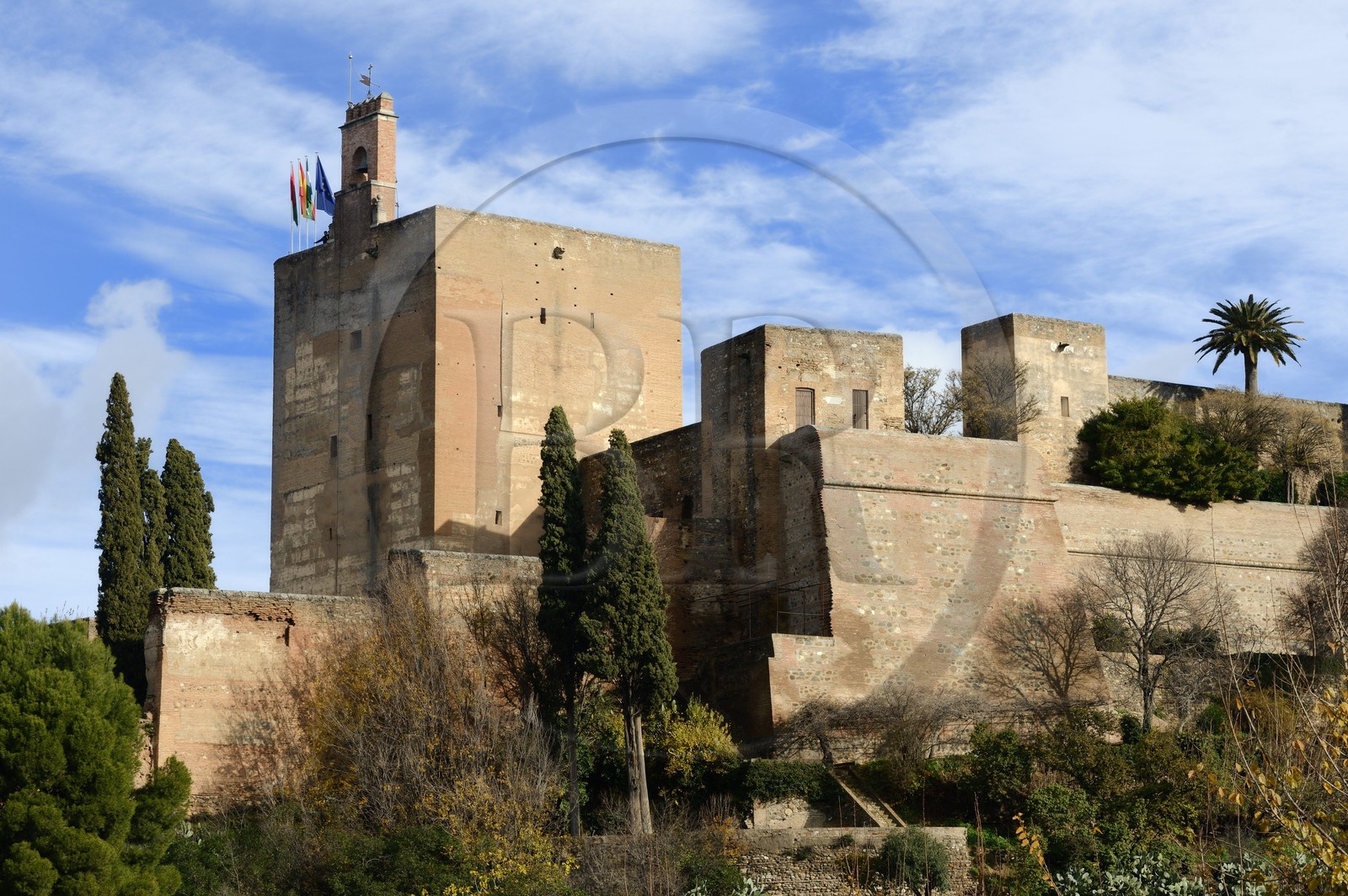 Spain, Andalusia, Granada, the Alhambra, listed as World Heritage by UNESCO, the Alcazaba