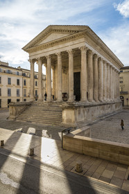 France, Gard, Nimes, the Maison Carrée, an ancient Roman temple from the 1st century BC