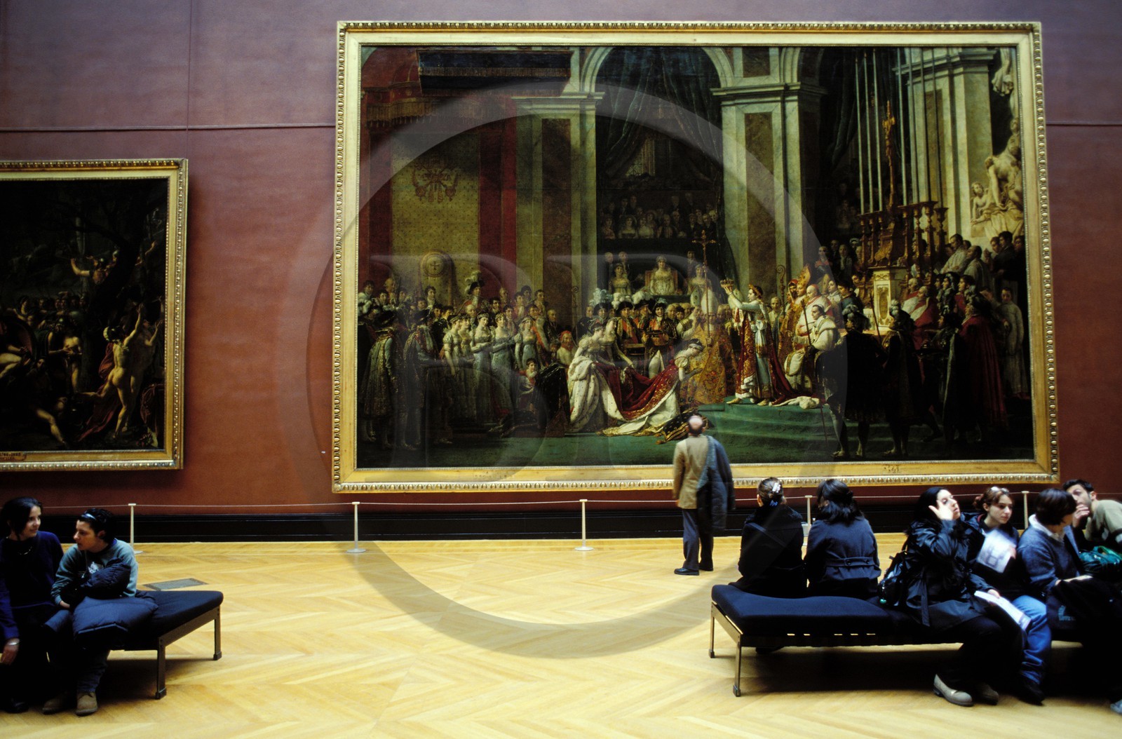France, Paris, Le Louvre, Grande Galerie, painting from David: Napoleon's coronation