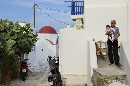 Grèce, Les Cyclades, mer Égée, île de Mykonos, Chora (Mykonos town), dans les ruelles de la vieille ville