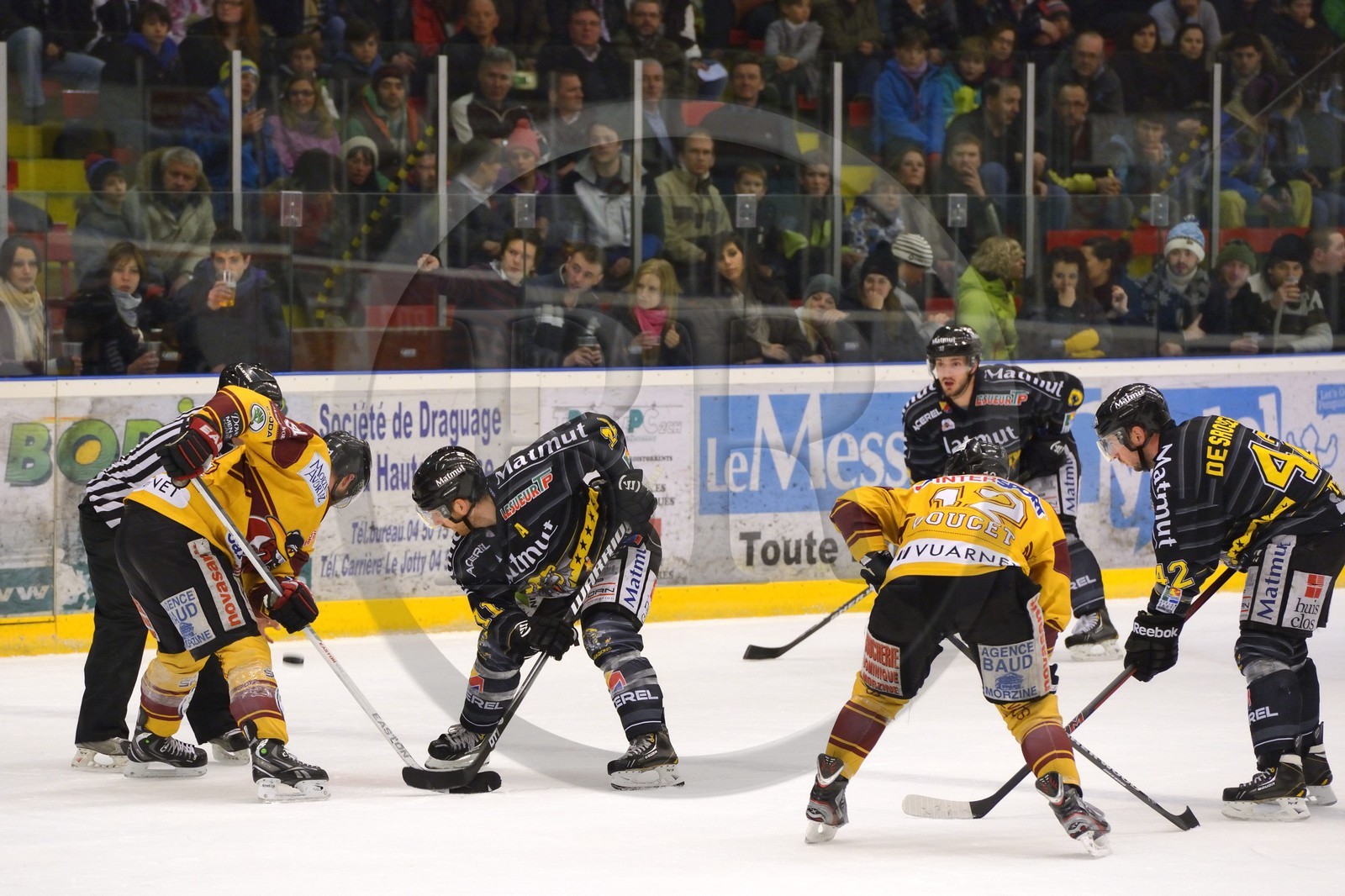 France, Haute-Savoie (74), Morzine, match de hockey sur glace du Hockey Club Morzine-Avoriaz appelé les Pingouins