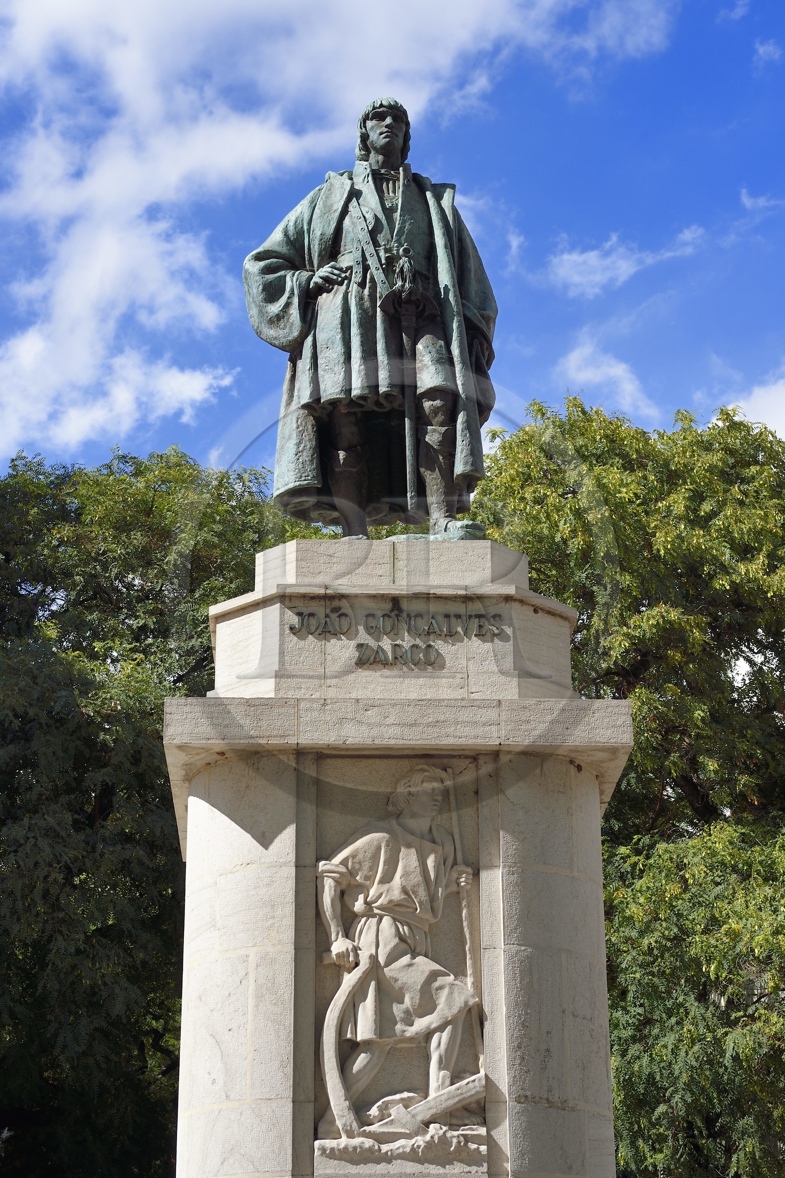 Portugal, Madeira Island, Funchal, statue of the Captain of the Caravels Zarco who discovered the Island