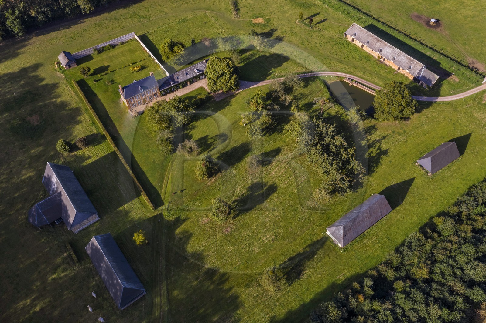 France, Seine-Maritime, Pays de Caux, Harcanville, clos masure, a typical farm of Normandy, called La Bataille