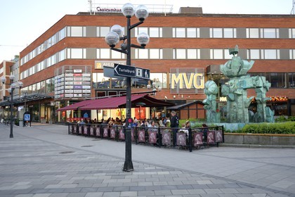 Suède, Comté de Vasterbotten, Umea, place piétonne Renmarkstorget