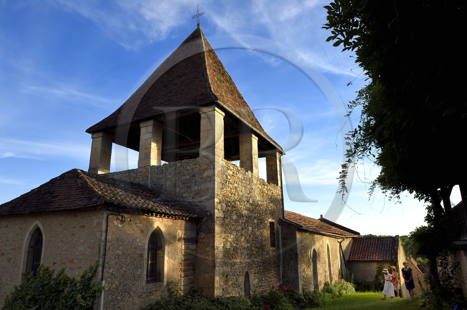 France, Dordogne (24), Périgord Noir, vallée de la Dordogne, Limeuil, labellisé Les Plus Beaux Villages de France, l'église.Sainte-Catherine