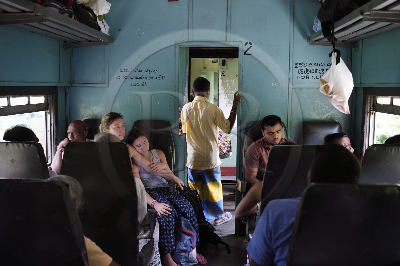 Sri Lanka, Province du Sud, train de Galle à Colombo