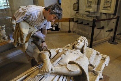 Italie, Lombardie, Milan, le Castello Sforzesco (château des Sforza), musée d'Art Ancien, le gisant du monument funéraire de Gaston de Foix par Agostino Busti, dit Bambaïa
