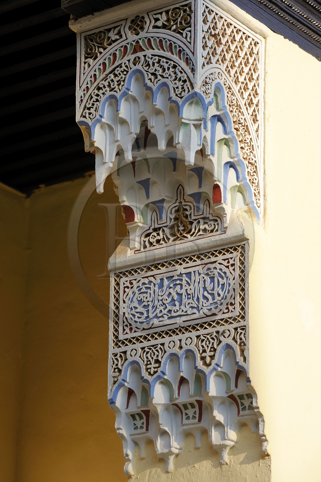 Morocco, Middle Atlas, Fez, Imperial City, Sofitel Palais Jamai Hotel, fine-cut stucco
