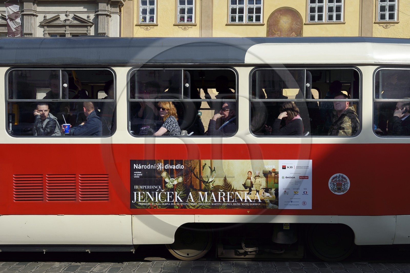 Czech Republic, Prague, historical centre listed as World Heritage by UNESCO, Mala Strana district, tram on Malostranske Square