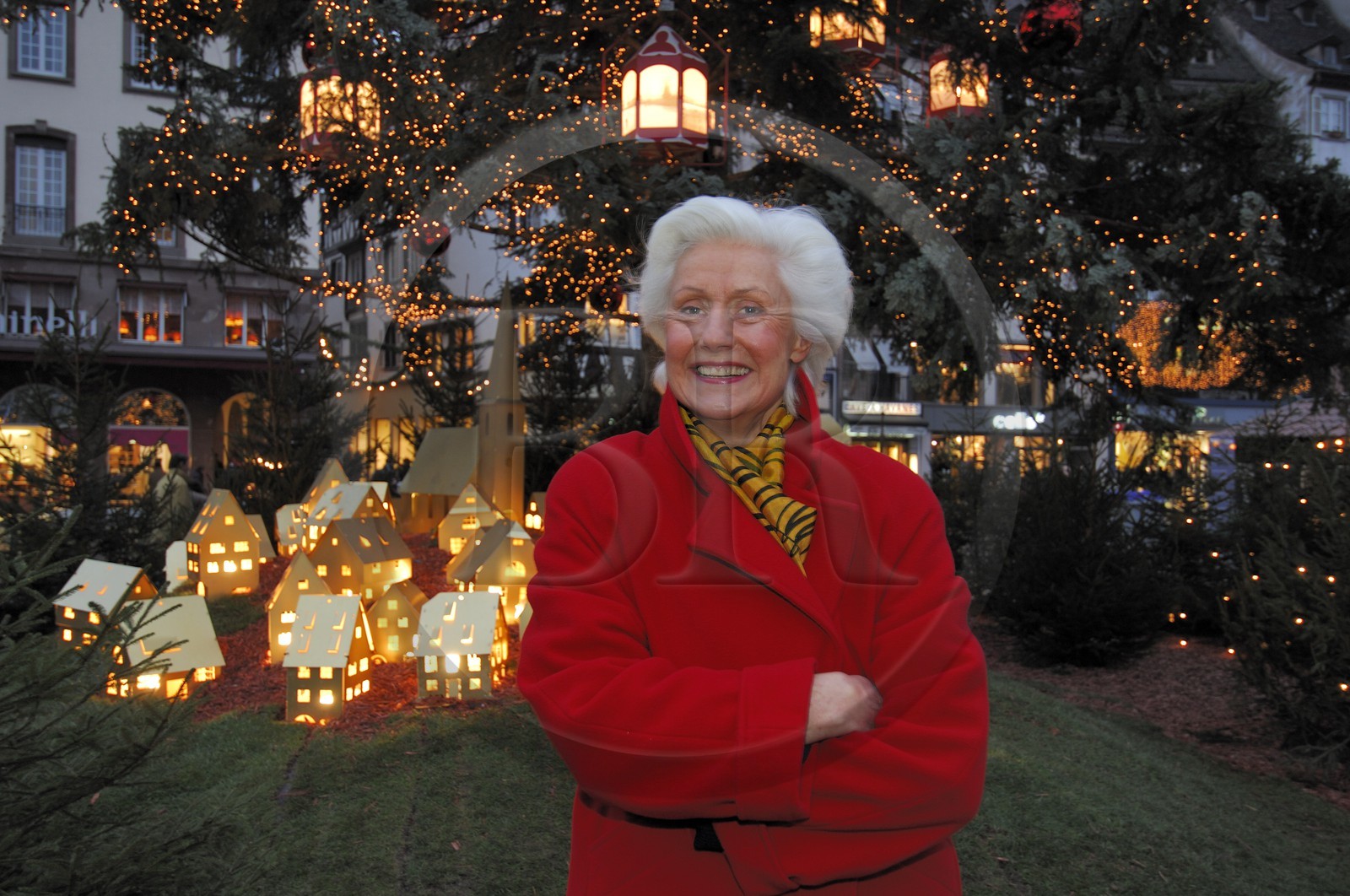 France, Bas Rhin (67), Strasbourg, madame Pflimlin, conceptrice et realisatrice du Grand Sapin de Noel de la place Kleber