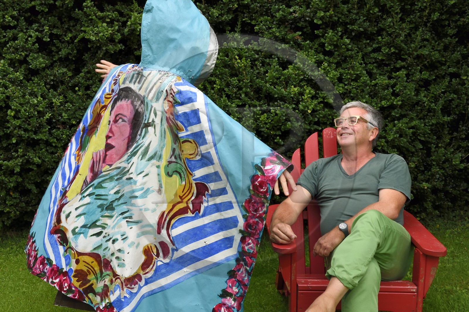 France, Finistere, Lannilis, Prat Ar Coum, the artist Loic Madec