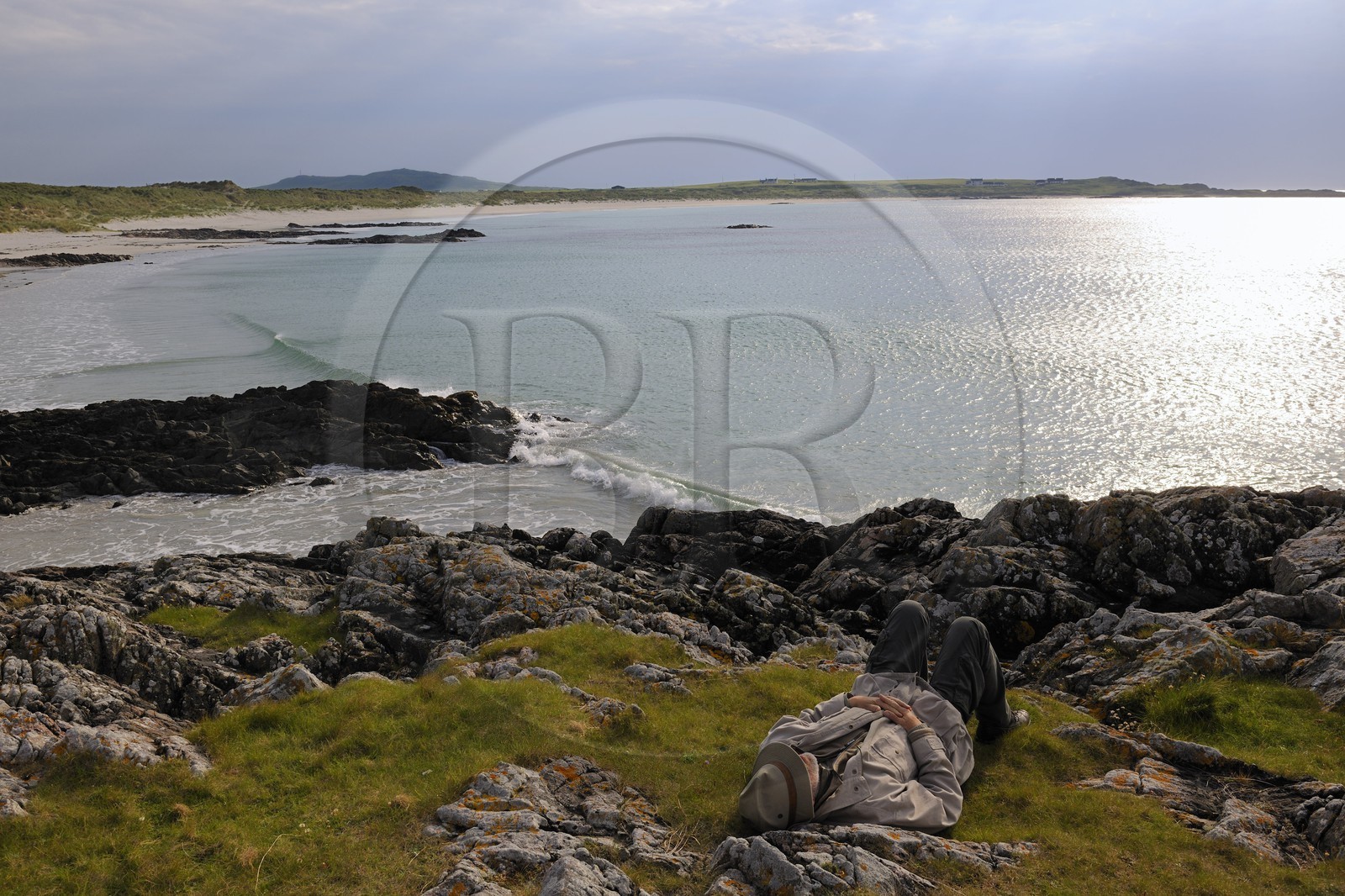 Royaume-Uni, Ecosse, Hébrides intérieures, Ile de Tiree, plage de la baie de Balephetrish