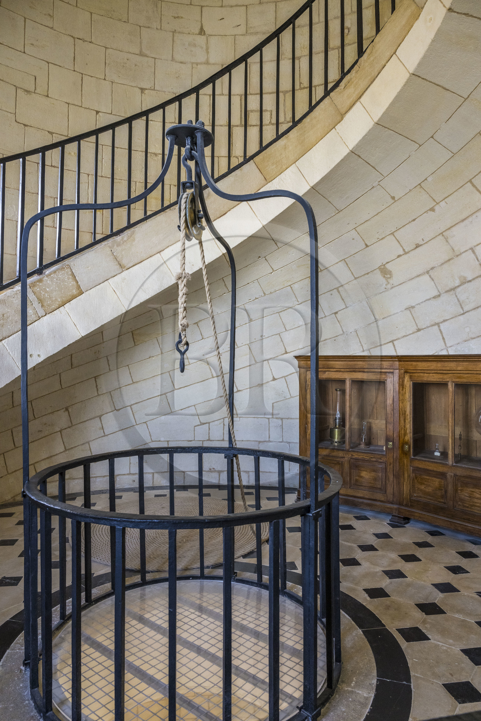 France, Gironde (33), le Verdon-sur-Mer, phare de Cordouan, classé Patrimoine Mondial de l'UNESCO, salle des lampes