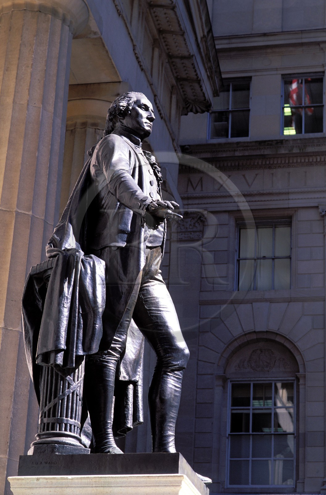 Etats-Unis, New York, Lower Manhattan, Financial district, statue de G.Washington au Federal Hall