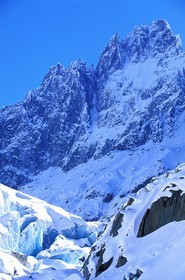 France, Haute-Savoie (74), vallée de Chamonix, la Mer de glace dans la Vallée Blanche, Mont-Blanc