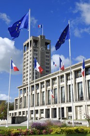 France, Seine-Maritime (76), Le Havre, Centre-ville reconstruit du Havre par Auguste Perret classé Patrimoine Mondial de l'UNESCO, l'Hotel de Ville de Perret (1958)