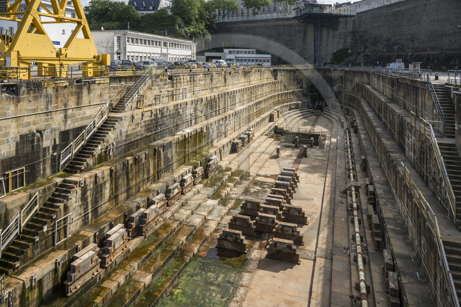 France, Finistère, Brest, the arsenal, the military port is a naval base of the French Navy, refit basin No. 1 known as Tourville basin
