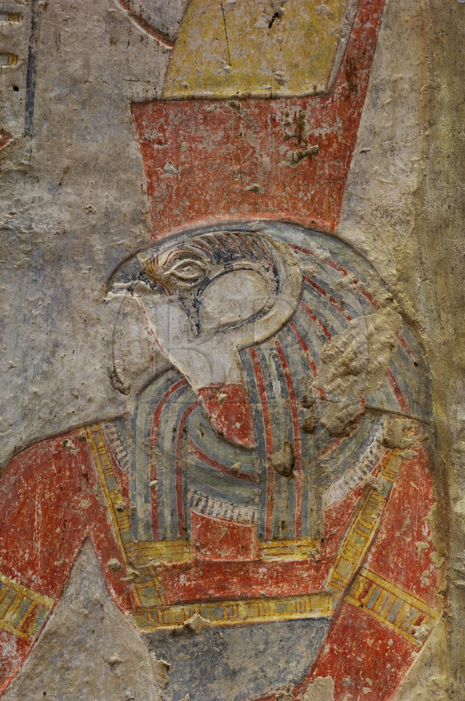 Egypte, Haute Egypte, Nubie, Lac Nasser, temple de Kalabsha, fresques du temple de Beit el-Wali, le dieu Horus