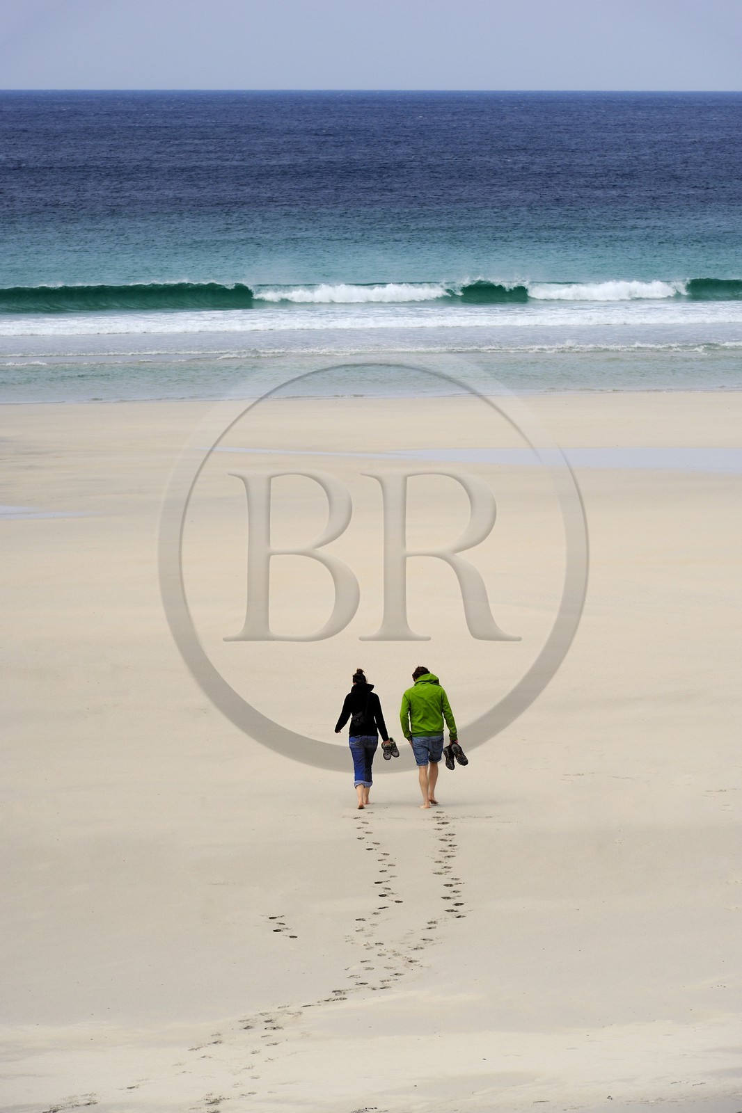 Royaume-Uni, Ecosse, Hébrides extérieures, Ile de Barra, plage derrière l'aéroport de Barra
