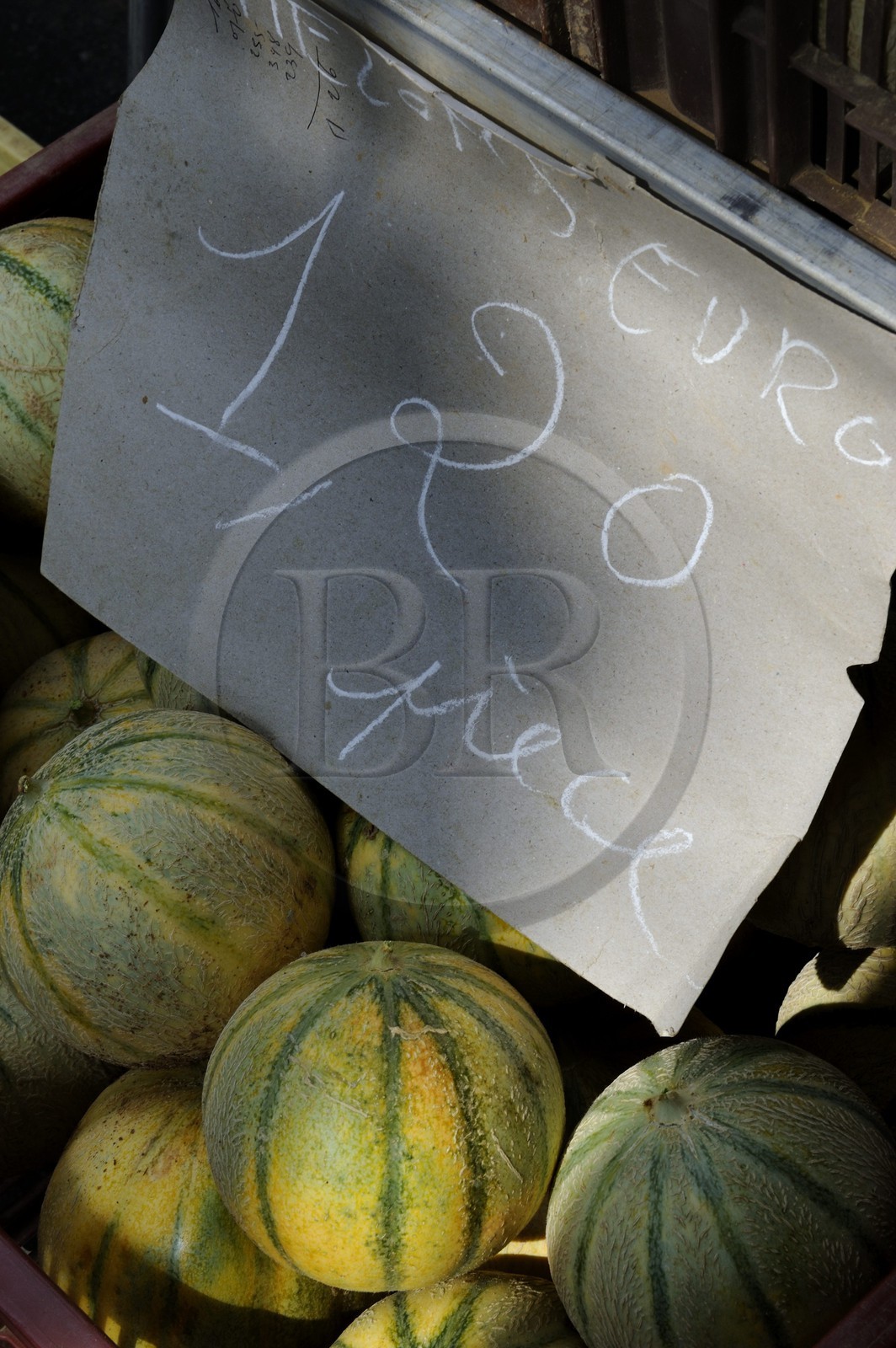 France, Var (83), Provence Verte, Saint-Maximin-la-Sainte-Baume, le marché, melon