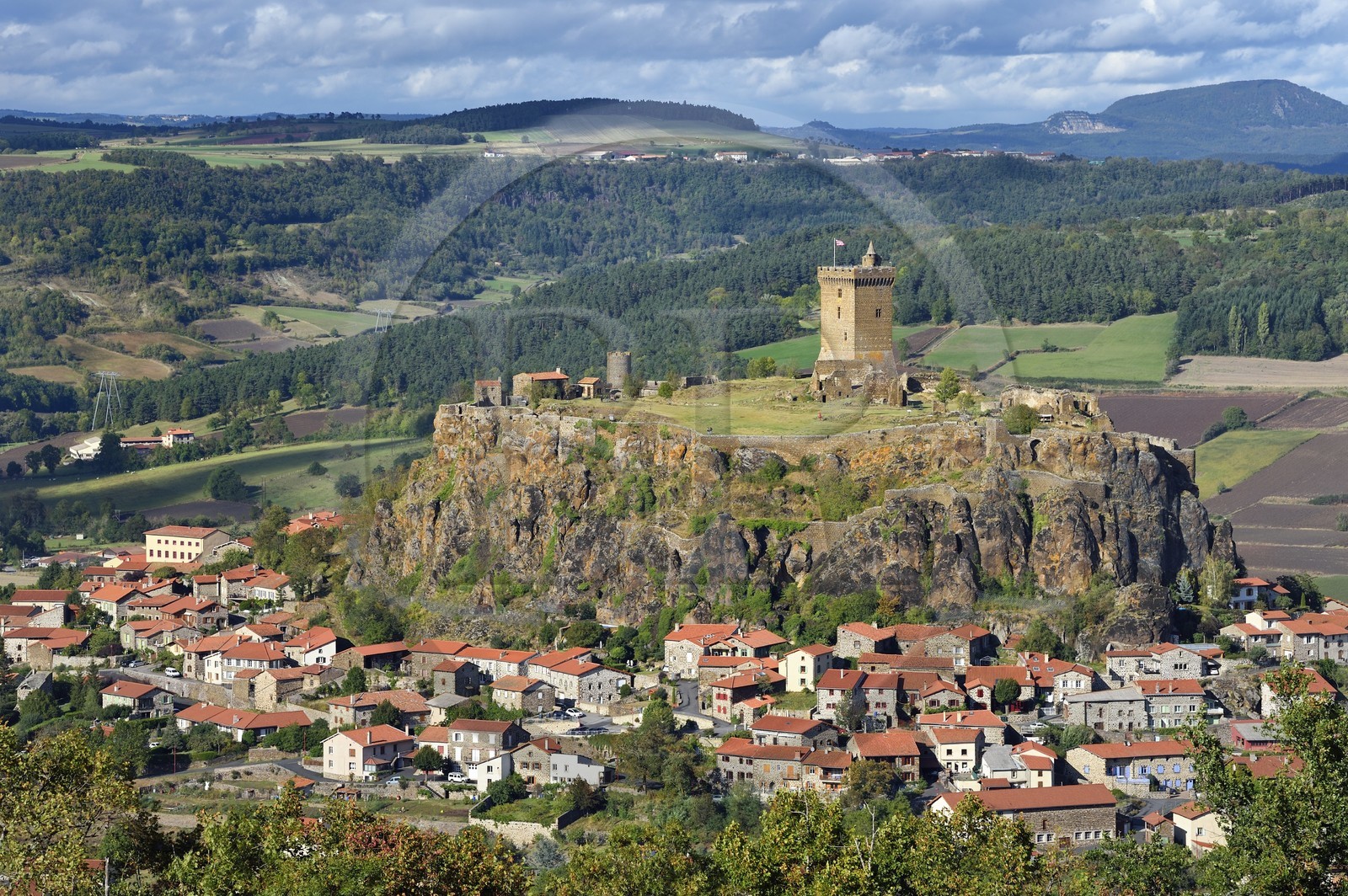 France, Haute-Loire (43), Polignac, Chateau de Polignac, forteresse du XIe siècle sur un plateau basaltique