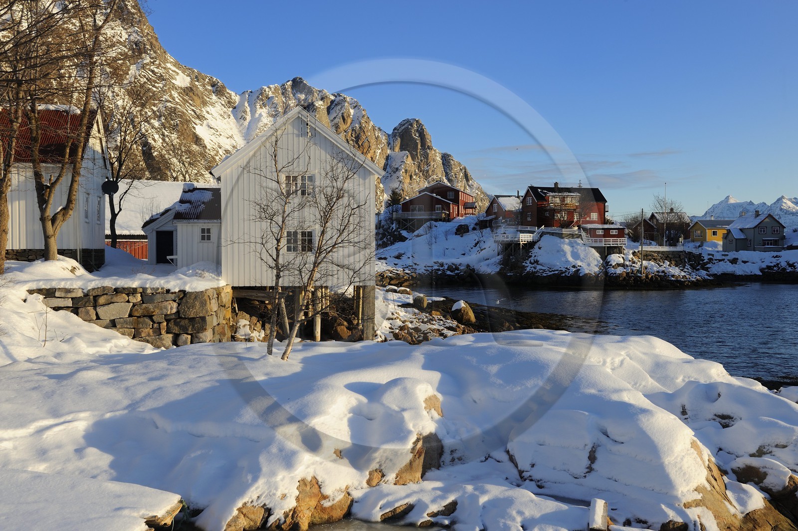 Norway, Nordland County, Lofoten Islands, Austvagoy Island, Svolvaer harbour..