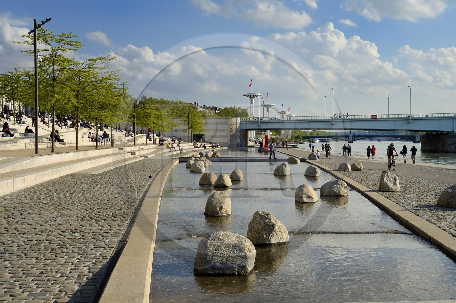 France, Rhône (69), Lyon, les berges du Rhône, le quai Victor Augagneur