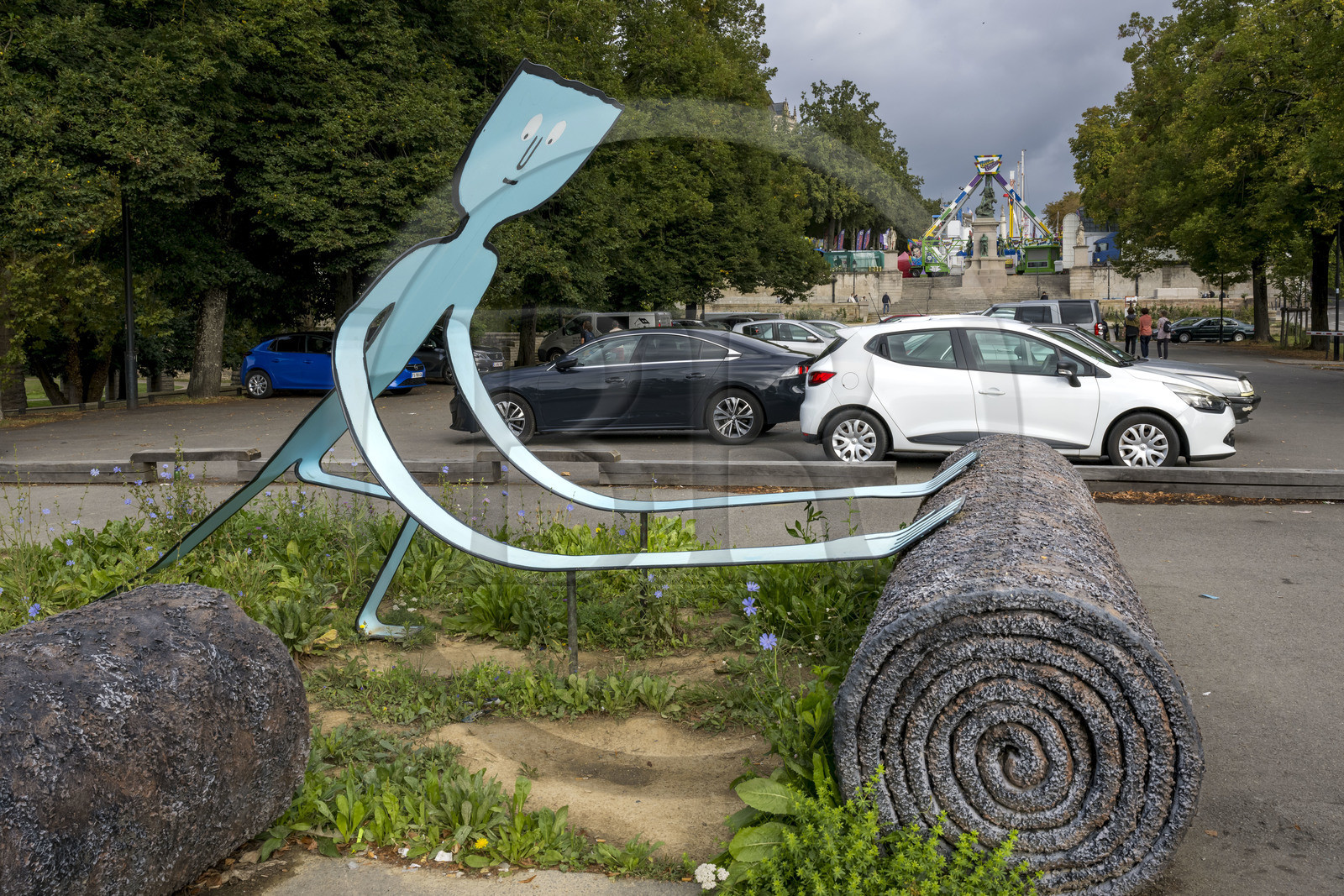 France, Loire-Atlantique (44), Nantes, quartier du Bouffay, le Débitumeur œuvre de l'artiste Jean Jullien
