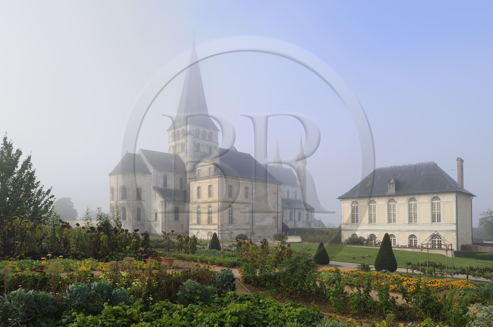 France, Seine-Maritime (76), Saint-Martin-de-Boscherville, Abbaye Saint-Georges de Boscherville du XIIe siècle et les jardins
