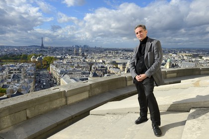 France, Paris (75), Pascal Monnet, administrateur du Panthéon, sur le toit du Panthéon