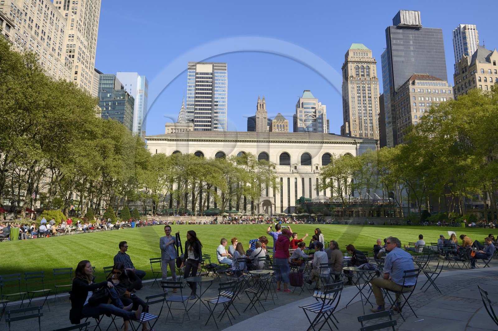 Etats-Unis, New York, Manhattan, Midtown, Bryant Park et la bibliothèque New York Public Library (NYPL)