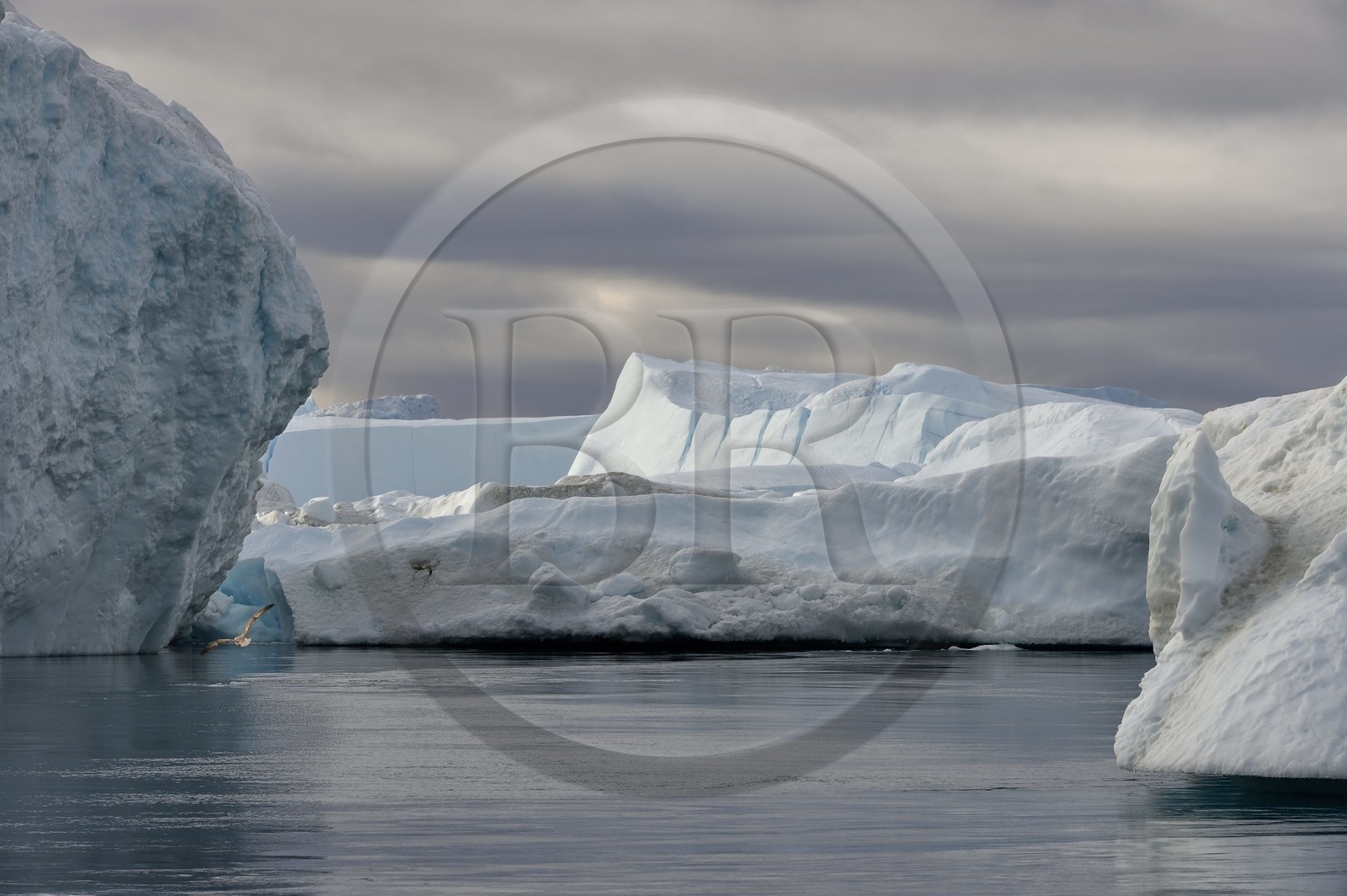 Groenland, cote ouest, baie de Disko, Ilulissat, fjord glacé classé Patrimoine Mondial de l'UNESCO qui est l’embouchure maritime du glacier Sermeq Kujalleq