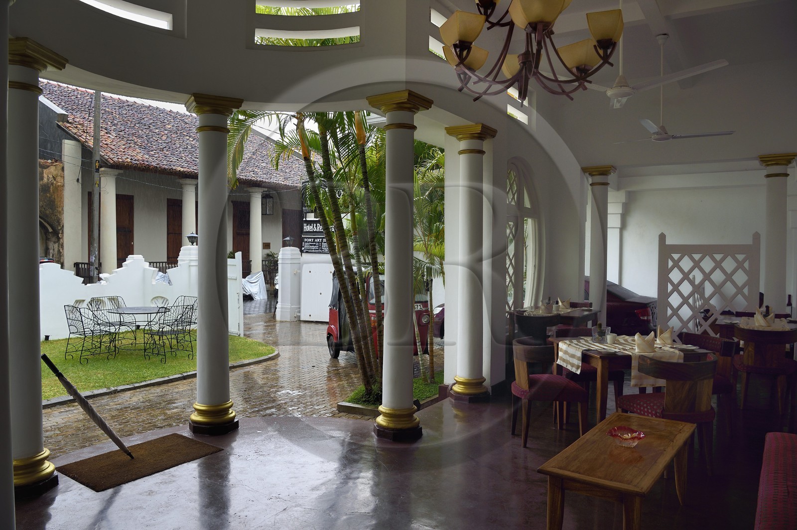 Sri Lanka, Province du Sud, Fort de Galle, classé Patrimoine Mondial de l'UNESCO, Deco Hotel dans lighthouse street