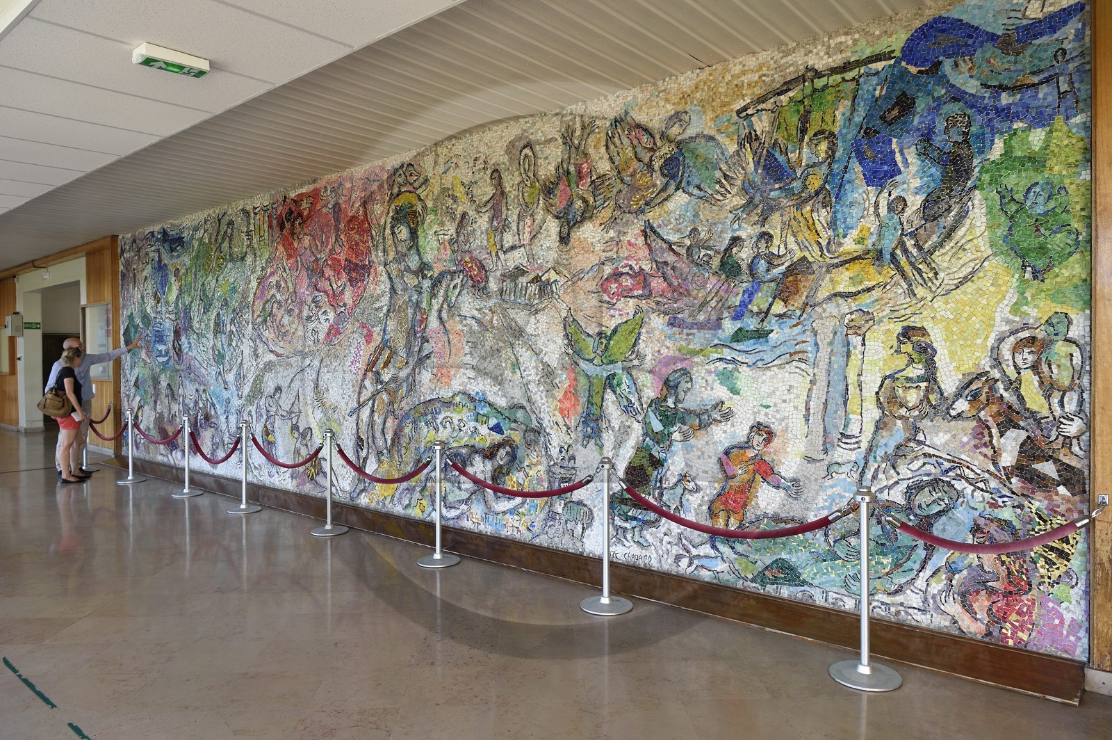 France, Alpes Maritimes, Nice, University of Nice Sophia Antipolis, waiting hall of the Faculty of Law andPolitical Science (Trotabas Campus), the message of Ulysses, mosaic mural by Marc Chagall