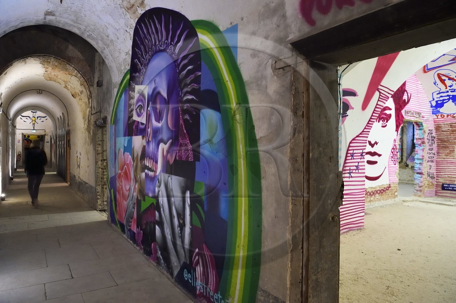 France, Haut-Rhin (68), Neuf-Brisach, Musée d'Art Urbain et de Street Art (MAUSA) hébergé dans une ancienne casemate de la citadelle de Vauban classée Patrimoine Mondial de l'UNESCO