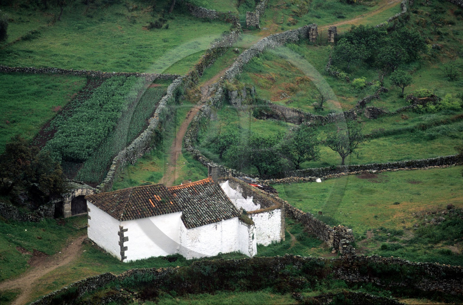 Espagne, Estrémadure, Montanchez, Petite ferme
