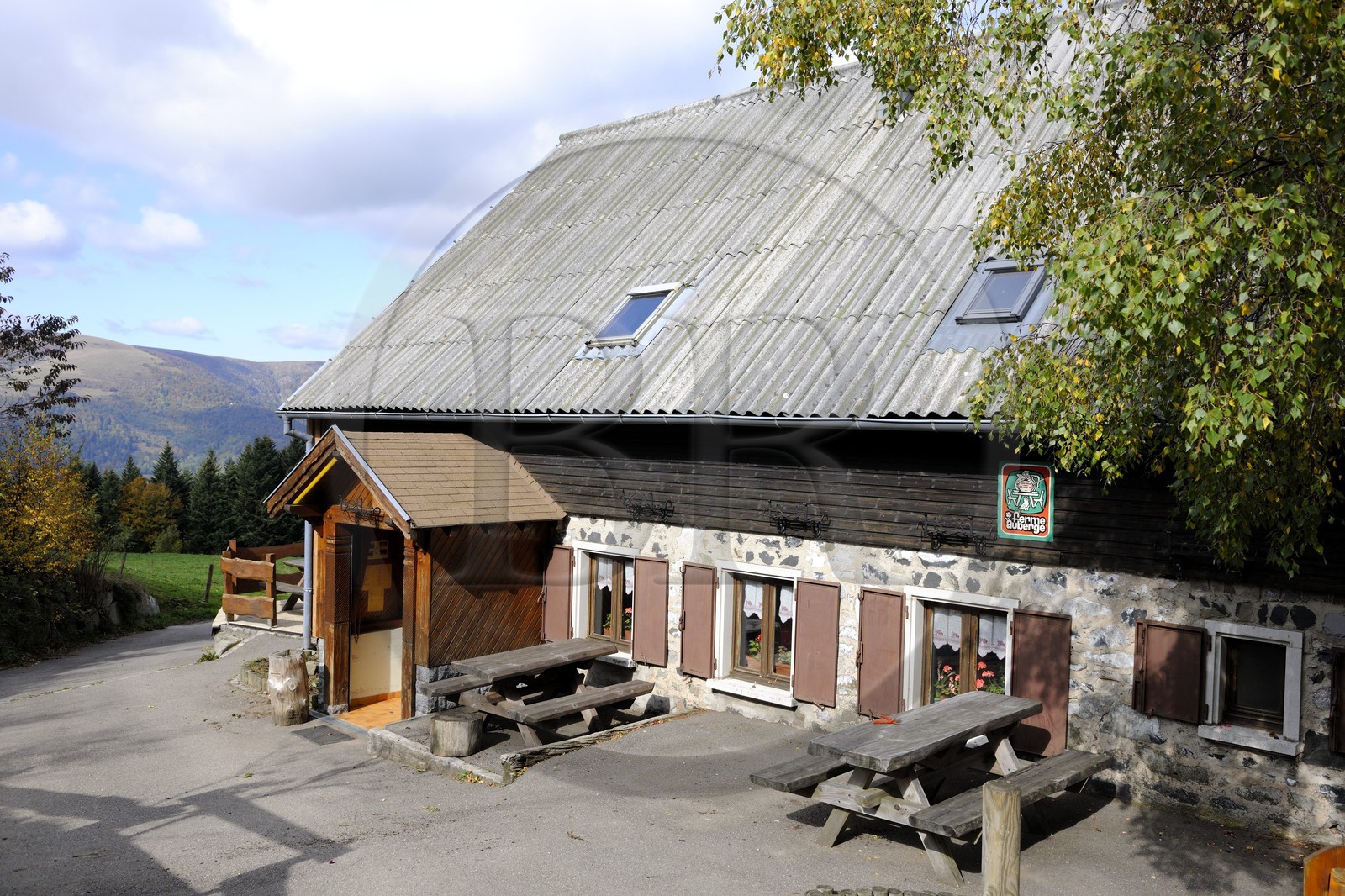 France, Haut Rhin, scenic road of la route des Cretes, Rural Inn Marcaire du Grand Hetre
