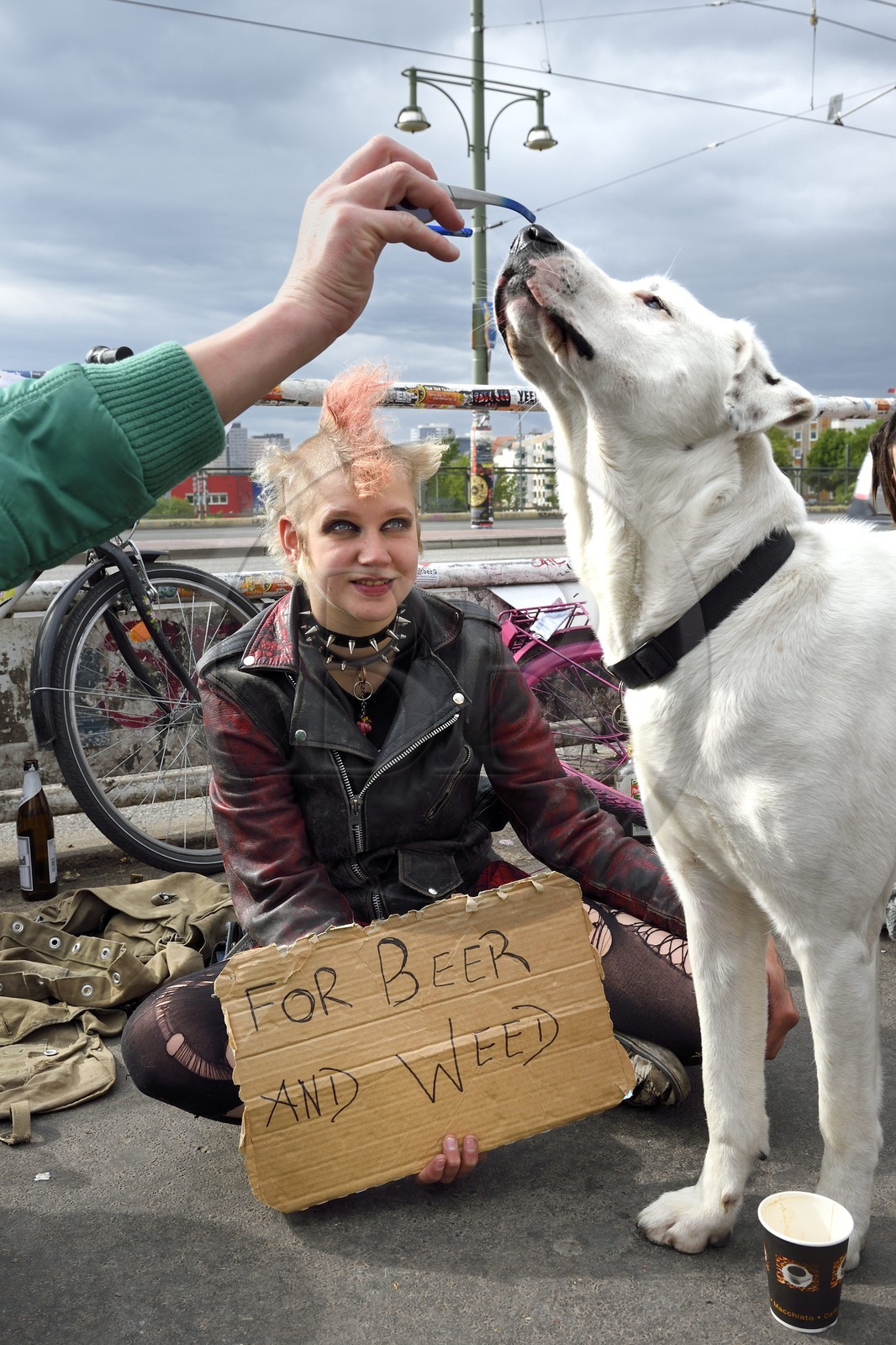 Germany, Berlin, railroad station Warschauer Strasse, For beer and weed