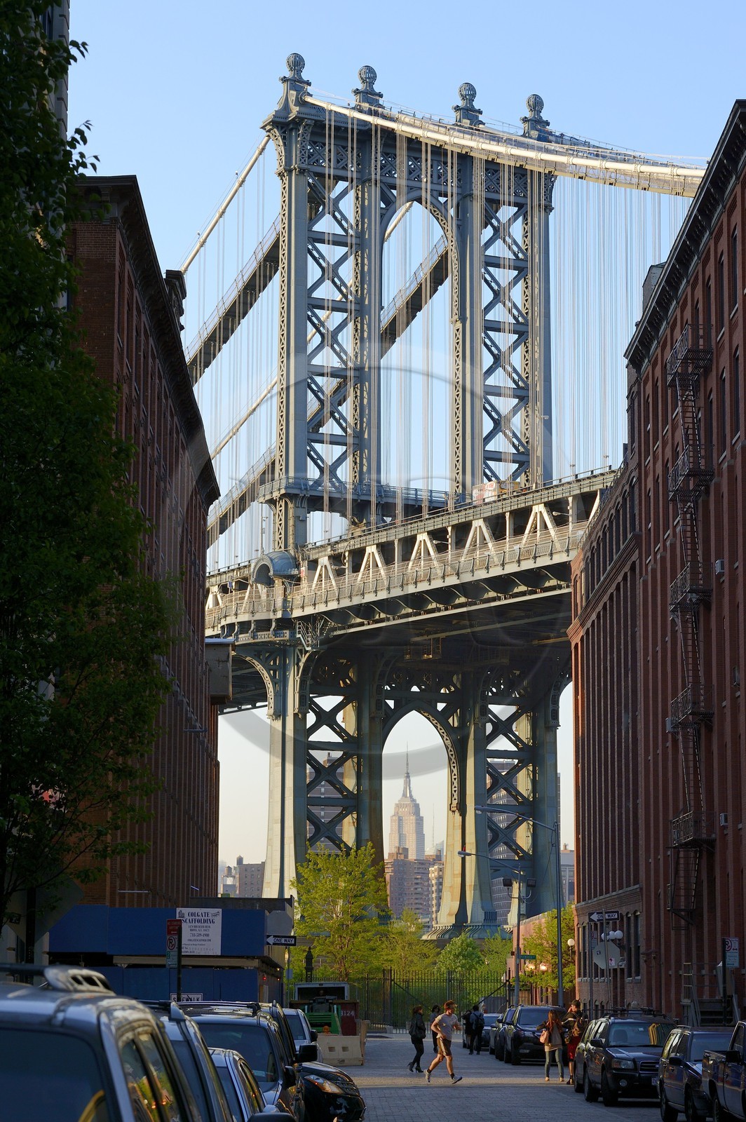 Etats-Unis, New York, Brooklyn, quartier Dumbo, le pont de Manhattan