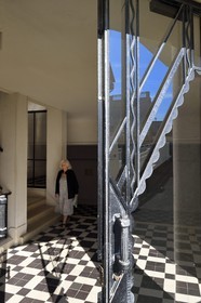 France, Pyrénées-Atlantiques (64), la côte du Pays-Basque, Guéthary, l'ancien hotel Guétharia art déco construit dans les années 1920 transformé en résidence