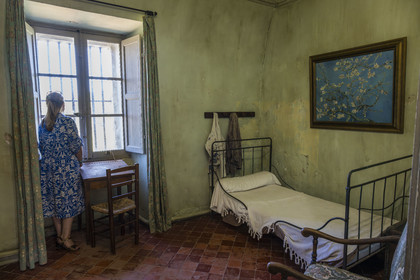 France, Bouches-du-Rhône (13), Parc Naturel Régional des Alpilles, Saint-Rémy-de-Provence, monastère Saint-Paul-de-Mausole, l'asile psychiatrique historique la Maison de santé Saint-Paul où Van Gogh fût interné en 1889-1890, la chambre de Van Gogh