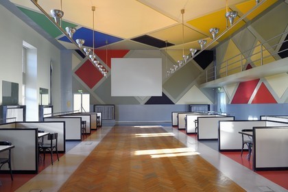 France, Bas Rhin, Strasbourg, old town listed as World Heritage by UNESCO, Place Kleber, art Deco salle de l'Aubette decorated by Jean Arp and Sophie Taeuber-Arp at the end of the 1920's, the party room, the cinema and dancing
