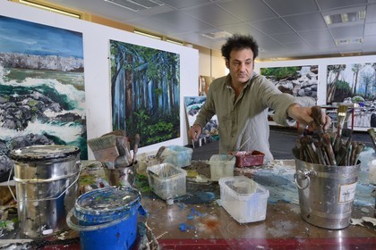 France, Val-d’Oise (95), Gonesse, atelier de l'artiste Fred Kleinberg au sein de l'entreprise Manutan
