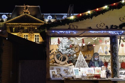 France, Bas Rhin, Strasbourg, old town listed as World Heritage by UNESCO, the Christmas market on Place Kléber and the Aubette